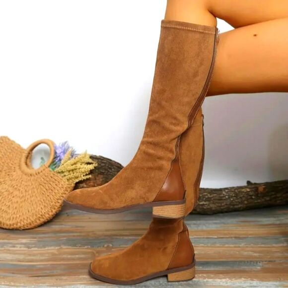 Brown Knee-High Suede Boots sz 8.5 - Picture 10 of 11